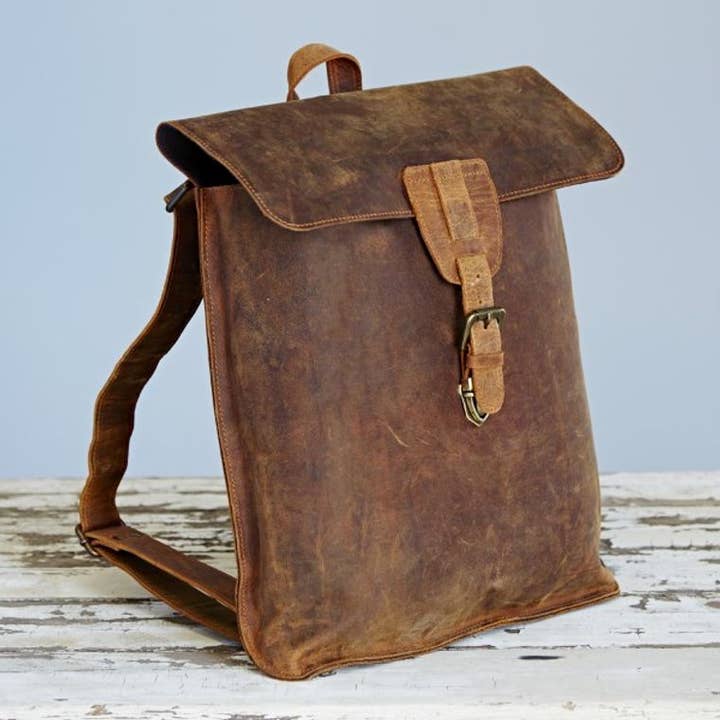 The Paper High Gift Company Limited - Wholesale Backpack - Women's - Buffalo Leather Distressed Leather Backpack