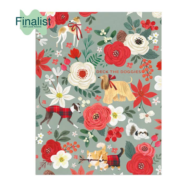 Deck the Doggies - Tarjeta de Navidad con papel de aluminio para venta al por mayor de On The Bright Side