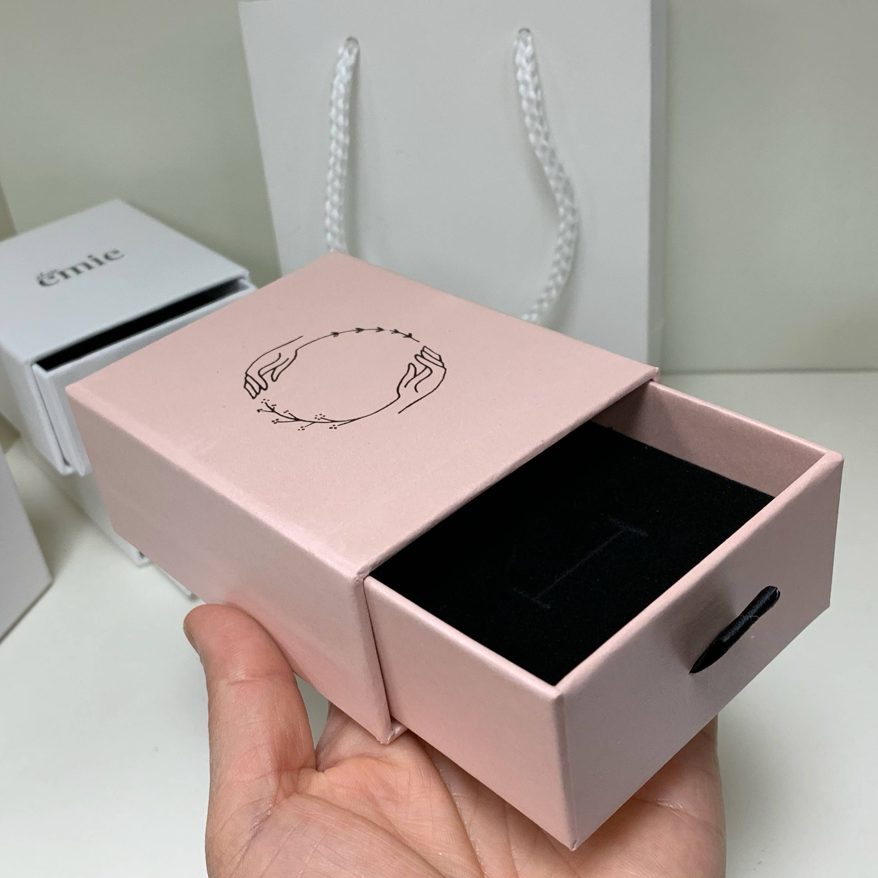 Zakka - Wholesale Jewelry Box/Organizer - High Quality Jewelry Drawer Box Ribbon Pull Blush Pink5