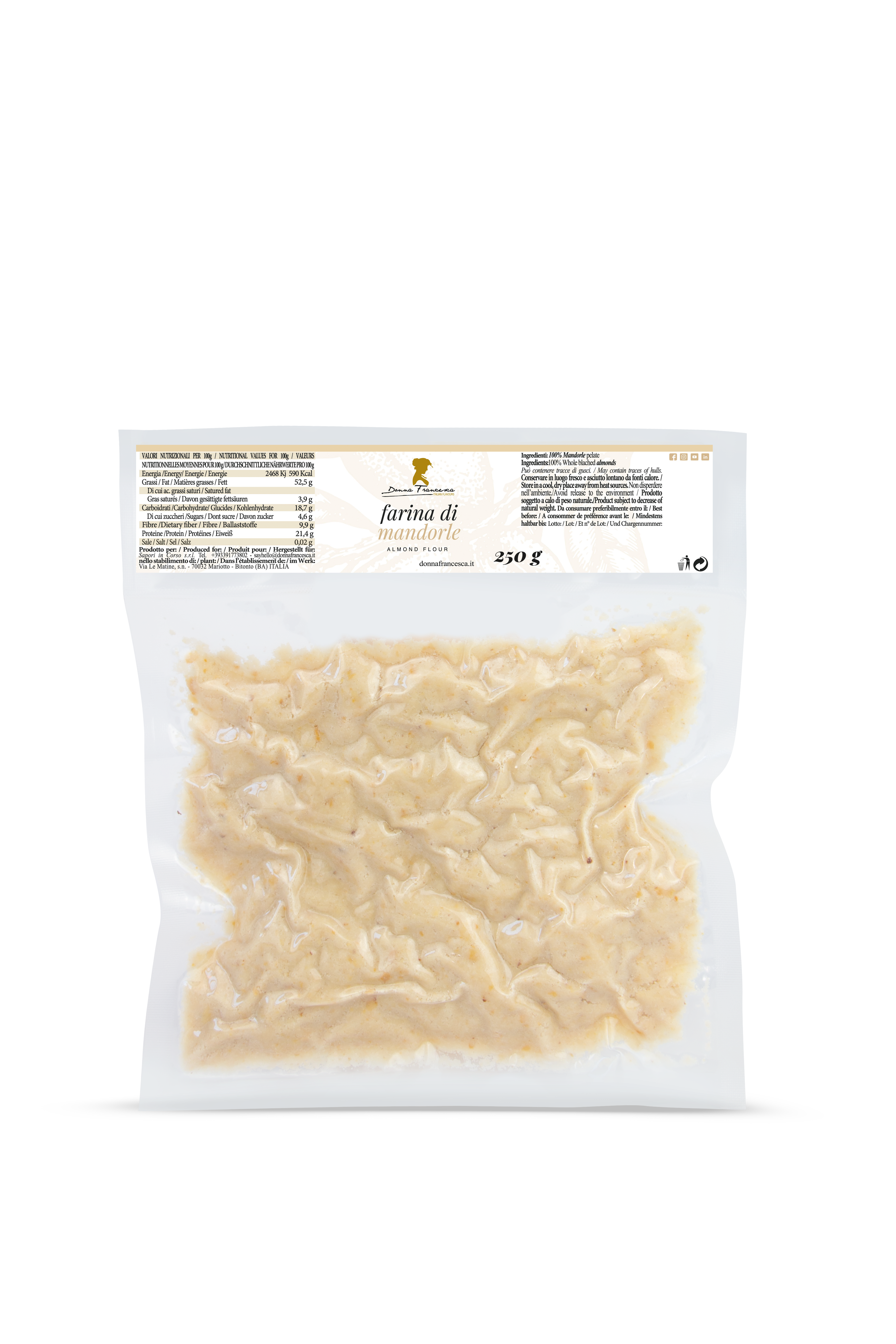 Donna Francesca - Wholesale Flour - Almond Flour 250 g - Made in Italy Premium Quality1