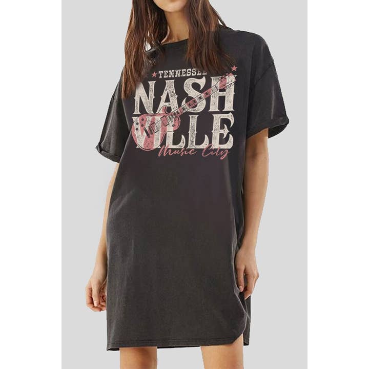 NASHVILLE MUSIC CITY TENNESSEE GRAPHIC DRESS for wholesale by HRTandLUV