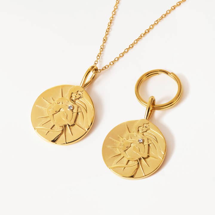 Je hebt me gevonden. X bijpassende hangerset voor u en uw hond. 18k geelgoud verguld en roestvrij staal. voor wholesale door eye of dog