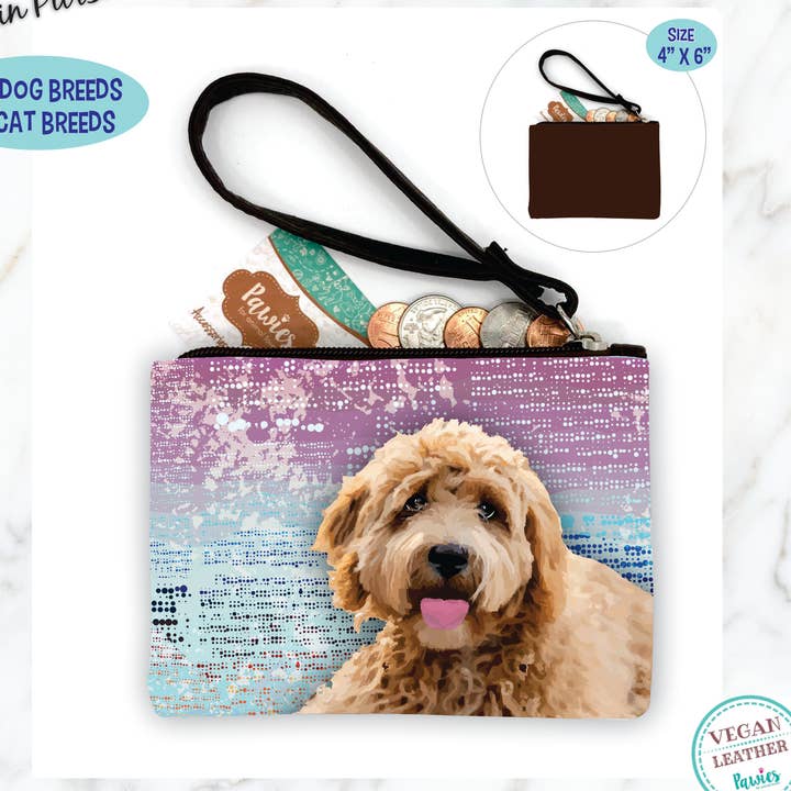 Goldendoodle Ligth Red Coin Purse • Floor Display Optional for wholesale by pawies