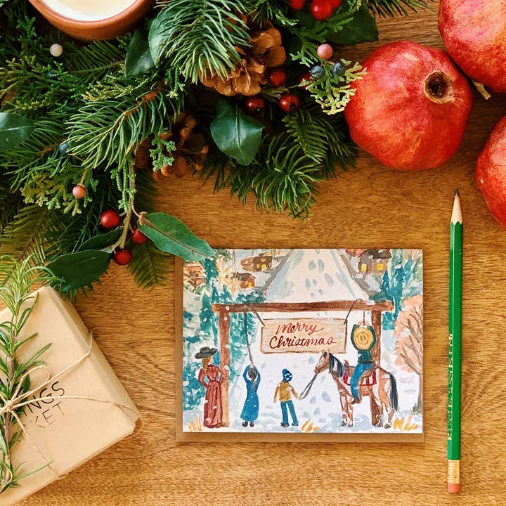 Merry Christmas Country Greeting Card for wholesale by Little Salt Wagon