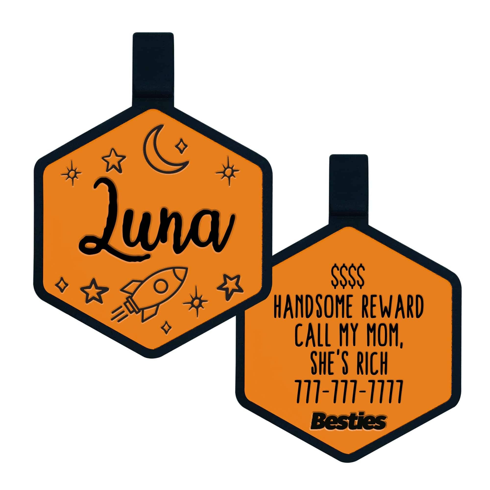 Besties Pets - Wholesale Pet Identification Tag - Dog - Space Cadet Silicone Dog ID Tag1