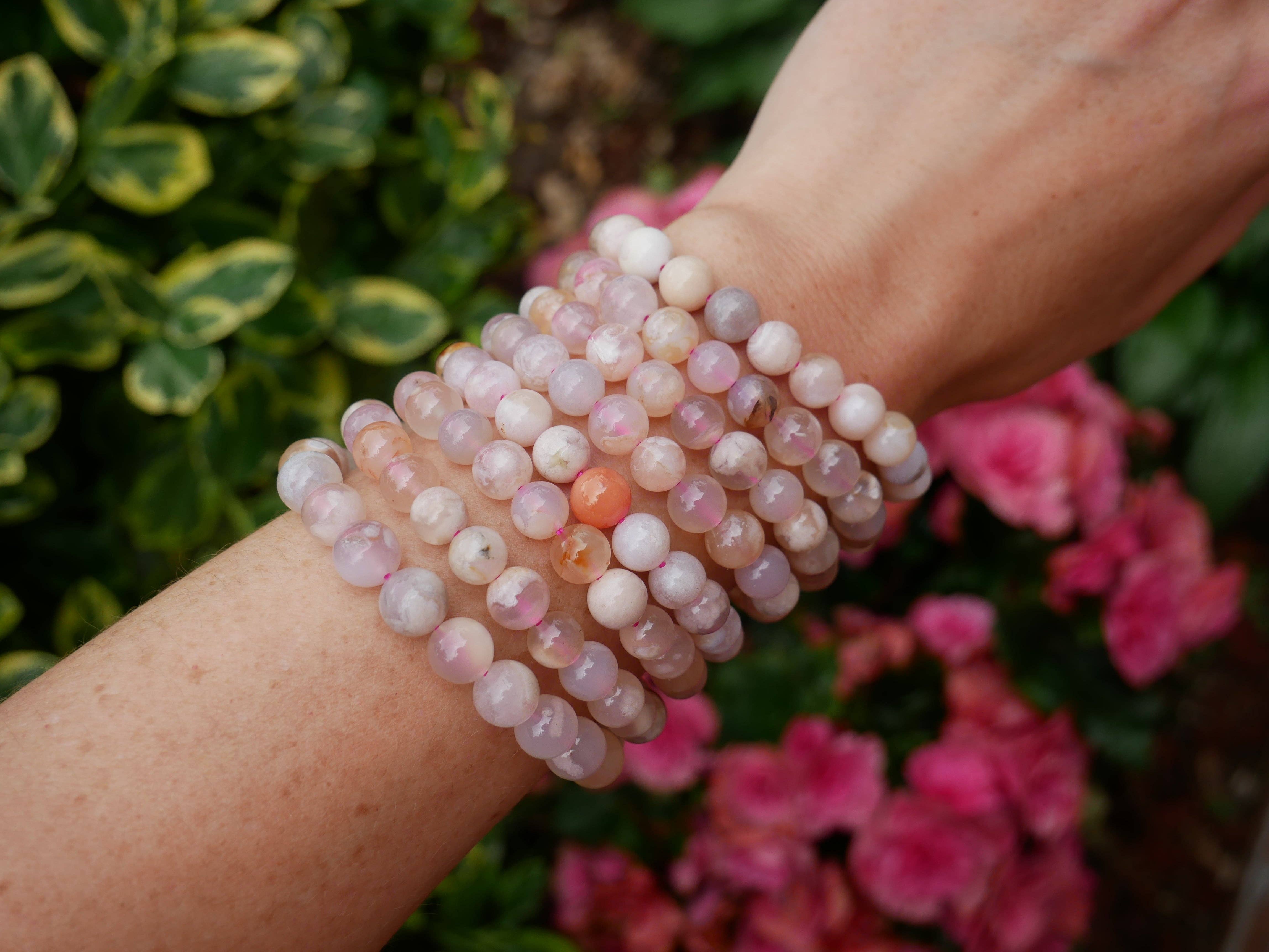 The Healing Sanctuary - Wholesale Beaded Bracelet - Flower Agate Beaded Bracelets 8mm2