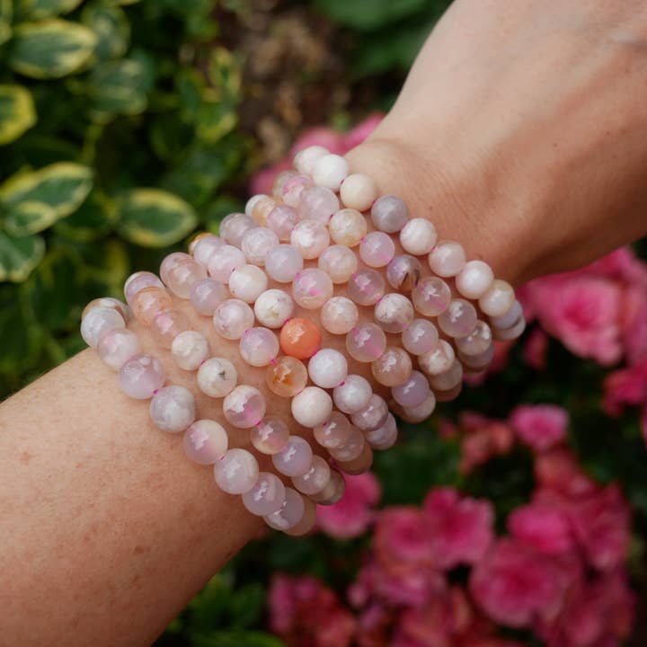 The Healing Sanctuary - Wholesale Beaded Bracelet - Flower Agate Beaded Bracelets 8mm2