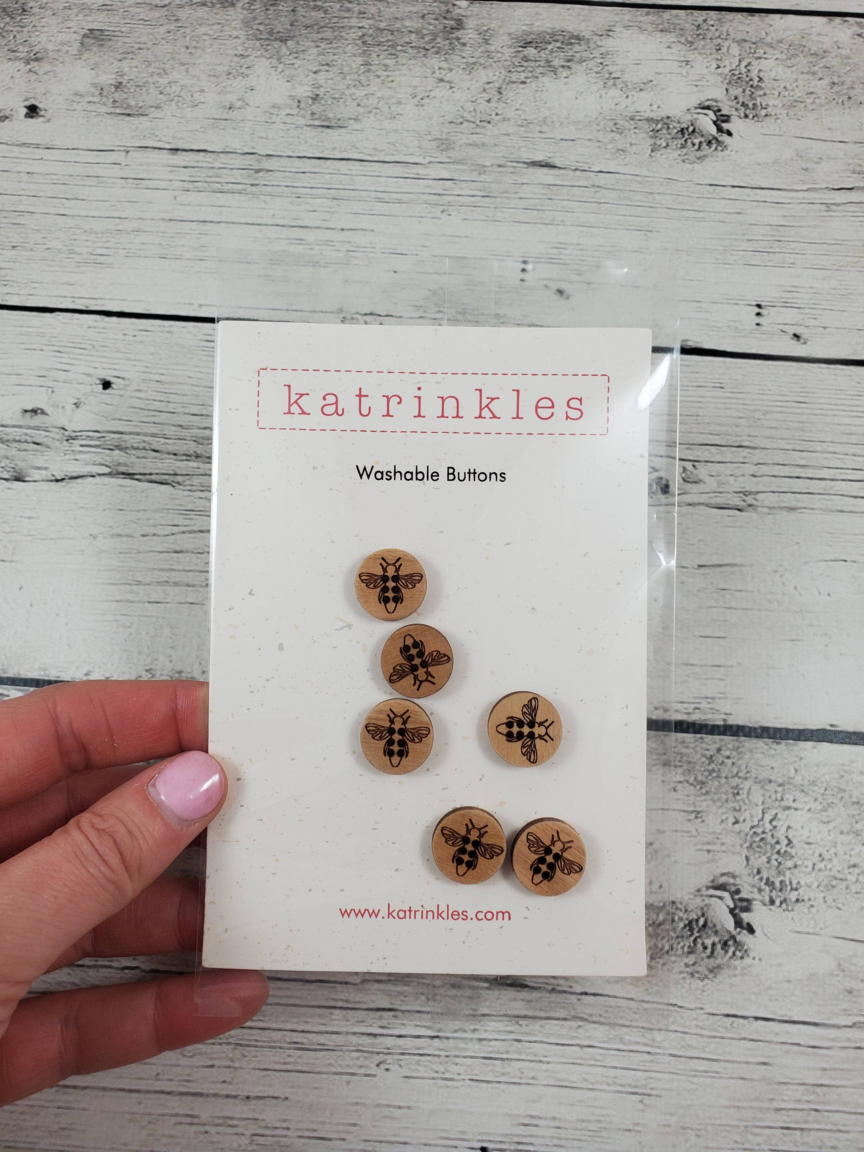 Katrinkles - Wholesale Sewing Button/Snap - Honey Bee Stitchable Buttons0