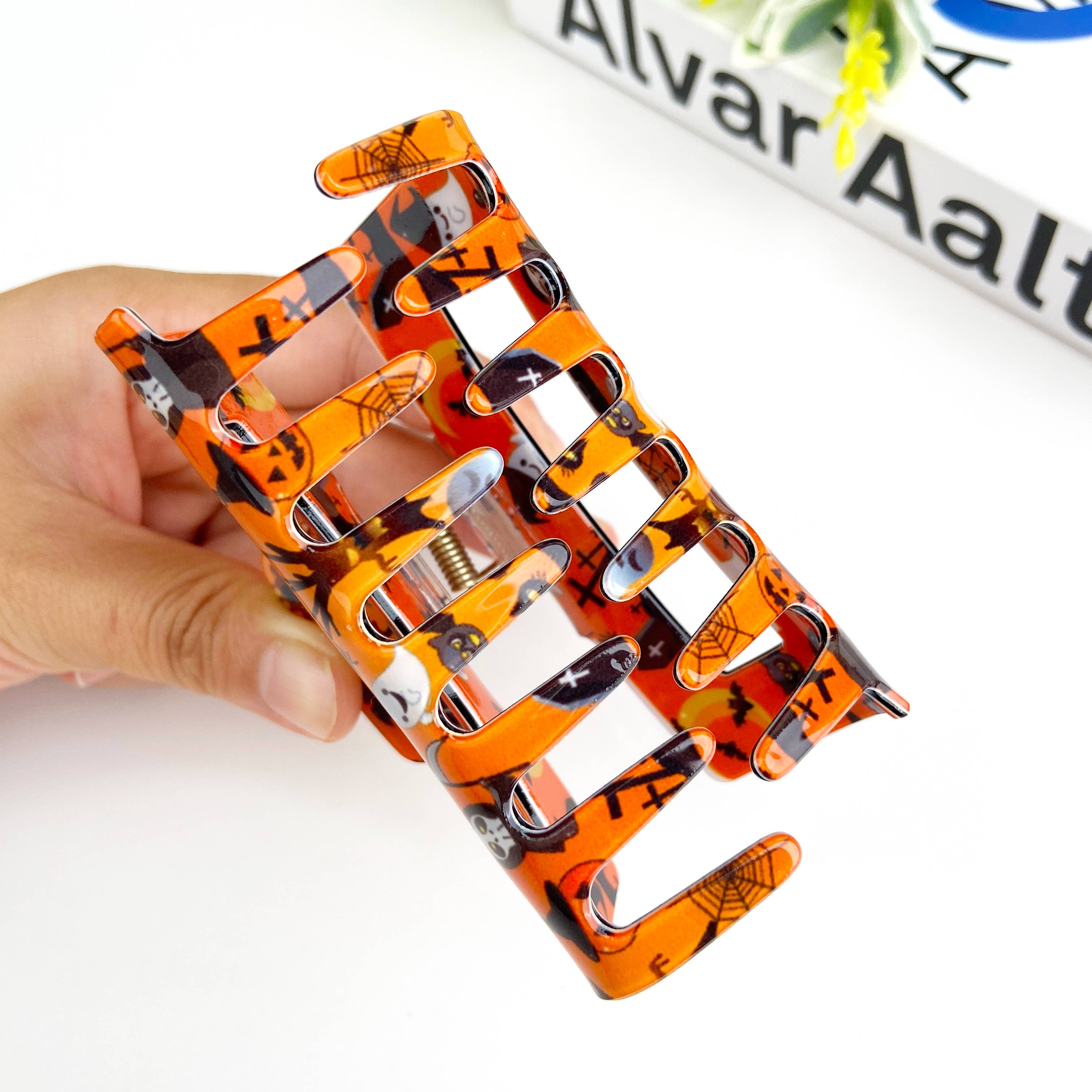 TheDivaSoap - Venta al por mayor Horquilla para el pelo - Mujer - Pinza rectangular para Halloween con forma de calavera de fantasma7