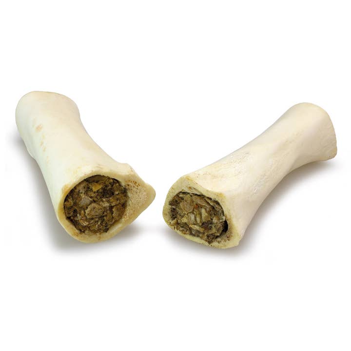 Buffalo Bone gevuld met leren stokjes 16 cm voor wholesale door ARQUIVET, S.L.U.