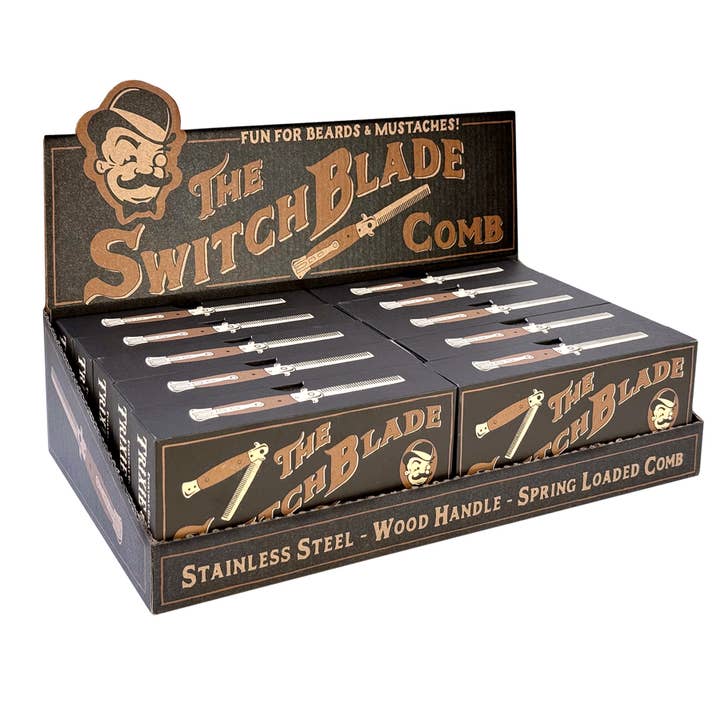 Lucky Jack (f.k.a. Trixie & Milo) - Wholesale Beard Brush/Comb - Genuine Switchblade Comb (10/pk.)