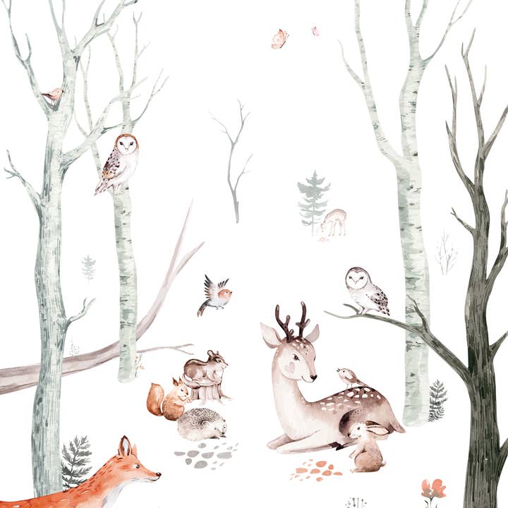 Walloha - Wholesale Wanddecoratie - Kinderen en baby - Dieren behang - FAIRYTALE FOREST - Behang kinderkamer