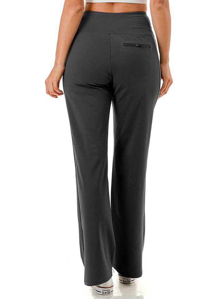 Color 5 - Wholesale Pants - Women's - Double strip side trim flare bottom active wear casual pant