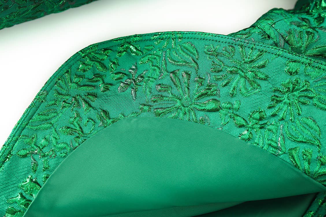 Vert Ensemble de costume jacquard luxueux vert élégant en vente sur Faire8