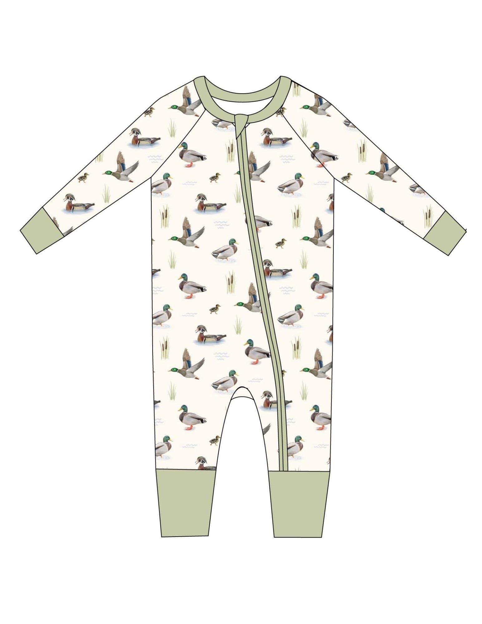 Toast + Jams - Wholesale Sleepsuit - Baby - Mallard Family Zip Jam4