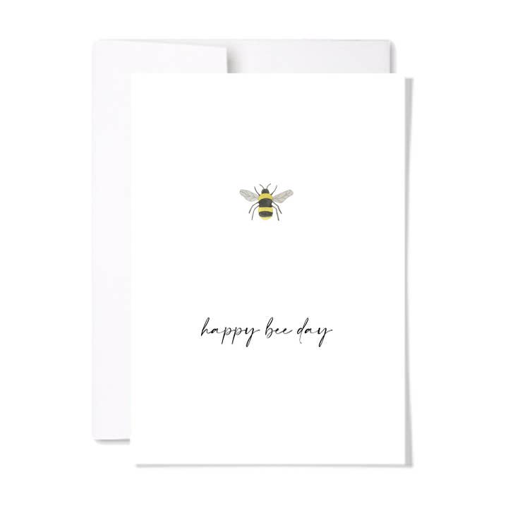 Happy Bee Day | Watercolour Bumblebee Birthday Card for wholesale by paperscript