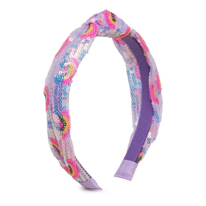 Funky Junque - Wholesale Fashion Headband - Kids - Girl's Rainbow Sequin Knot Headband2
