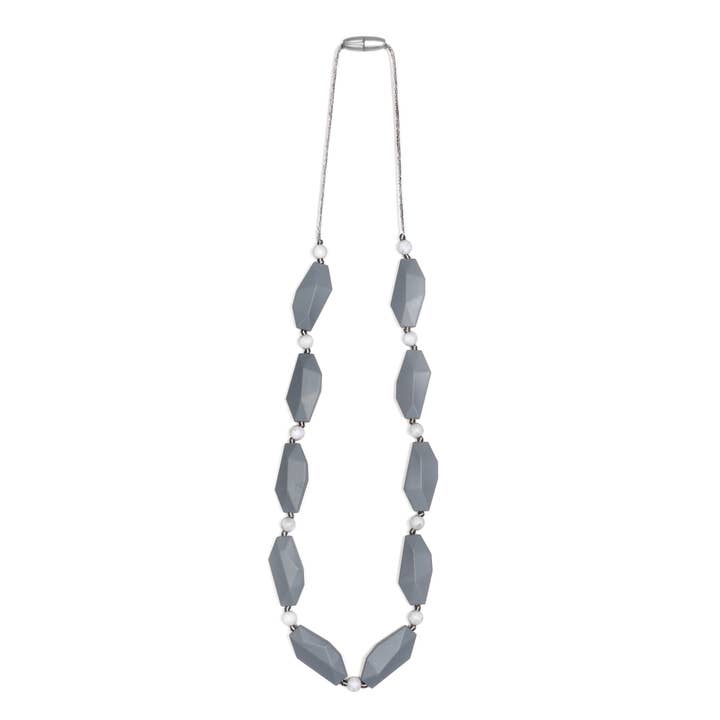 Goobie Baby - Wholesale Teething Necklace - Baby - Naomi Teething Necklace - Gray/Marble