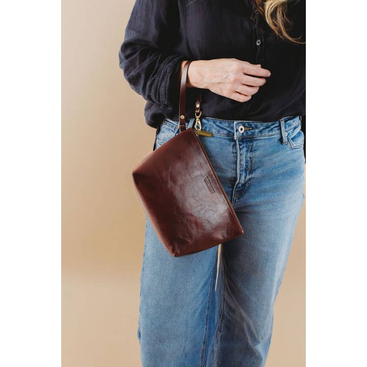 R.Riveter - Wholesale Clutch Bag - Women's - Naomi Zipper Clutch | Cherry Leather7