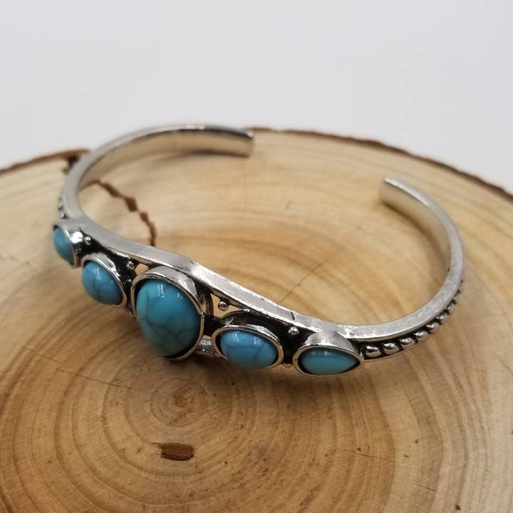 Vintage vand dråbe turkis Cuff armbånd for engroshandel hos CHAKRA JEWELRY