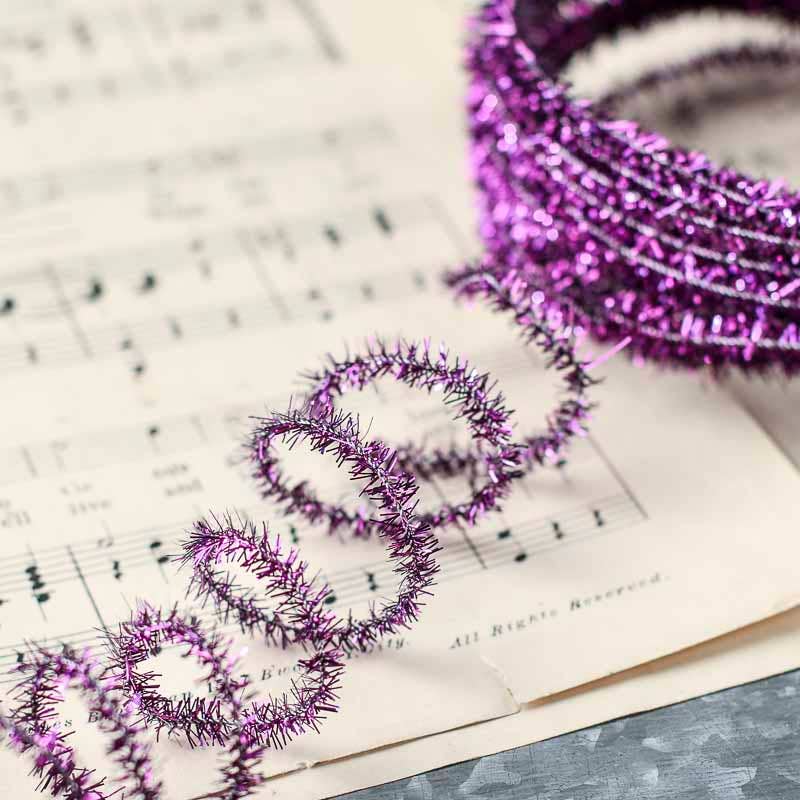 Factory Direct Craft - Wholesale Ornament Set - 10 Yards Tinsel Skinny Wired Cord Garland - Select Color5