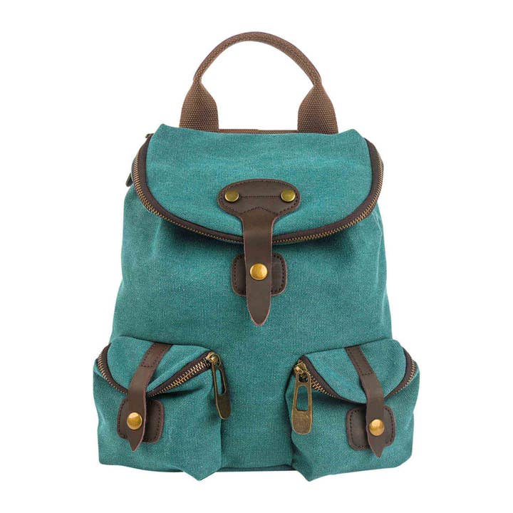 SAINT-PAUL (SMALL) - Sac à dos en toile et cuir pour la vente par ZEDE PARIS