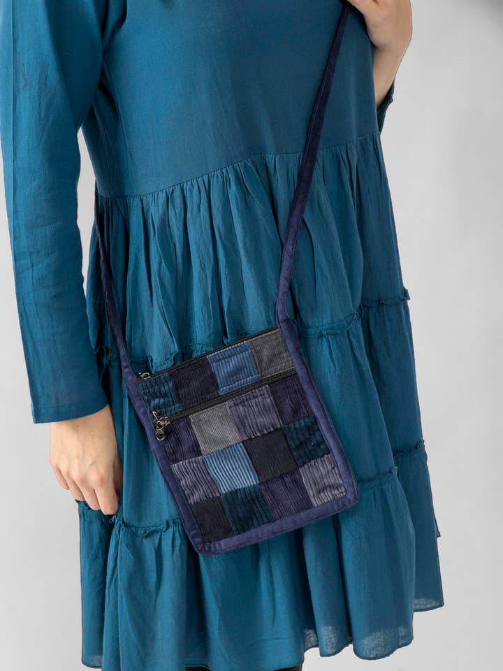 Jemima cord cross body bag for wholesale by Wicked Dragon Clothing