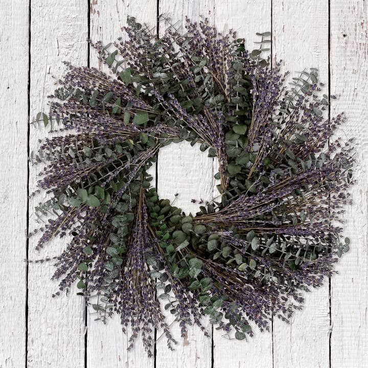 French Lavender & Baby Eucalyptus Wreath for wholesale by Andaluca