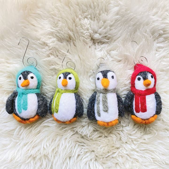 Sheep Farm Felt - Wholesale Ornament - Felt Penguin Ornaments | 1 or Set of 4