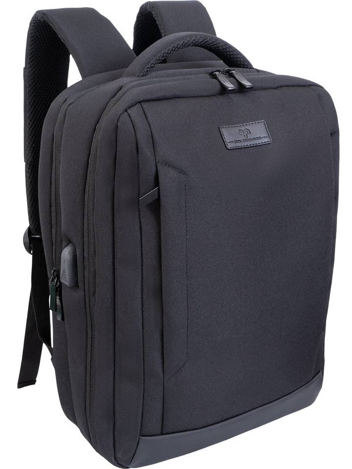 Jack Abrahams The Collins 18-In Twill Nylon Laptop Backpack for wholesale by Magid