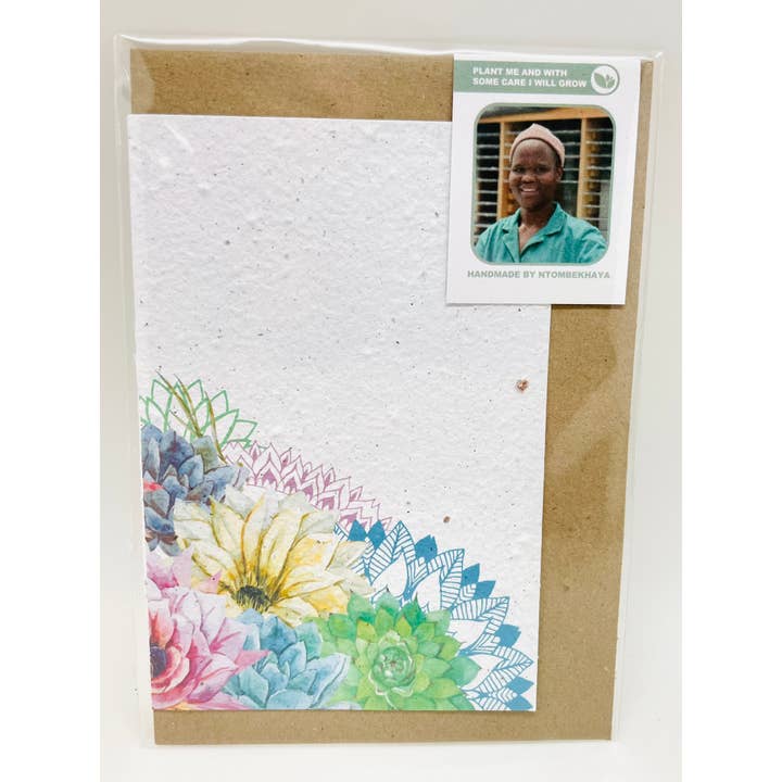 Koru Street - Wholesale Everyday Greeting Card - Growing Paper greeting card - Blue Flowers1