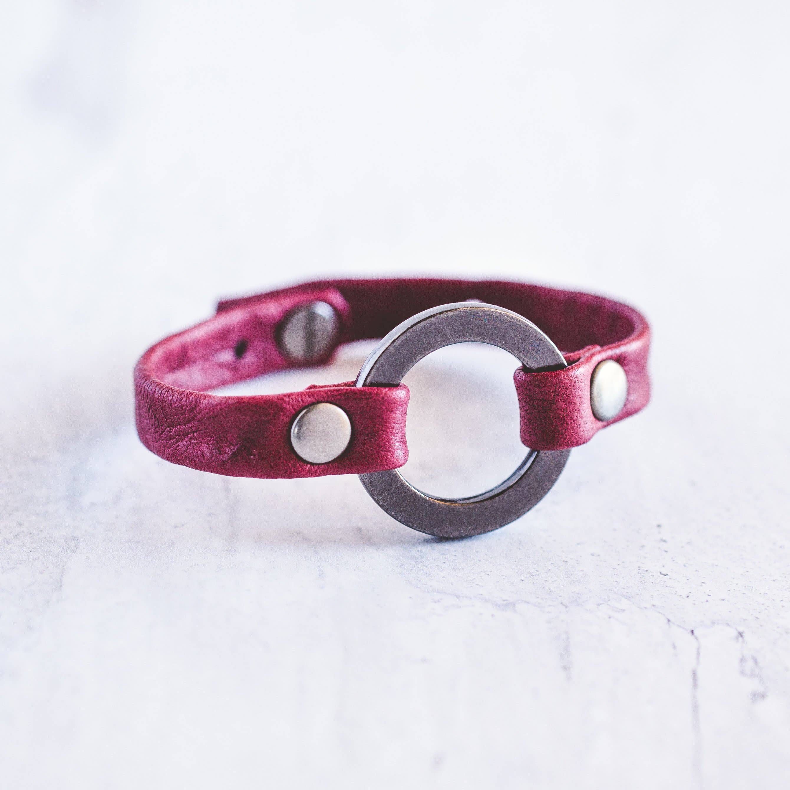 Giving Bracelets - Venta al por mayor Brazalete - Pulsera de cuero para hombre, plata envejecida7