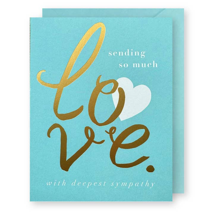 Gold Script Love Sympathy Card for wholesale by J.Falkner Cards
