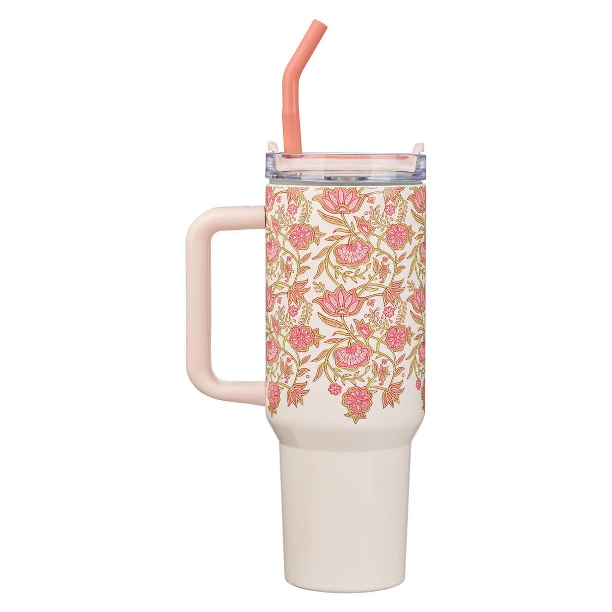 Christian Art Gifts - Wholesale Insulated Mug/Tumbler - Tumbler w/straw SS Pink Be Still Ps. 46:101