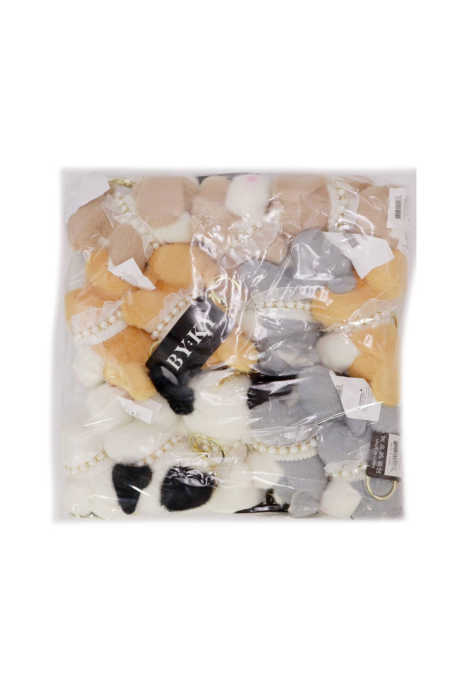 ASSORTED Posh Cute Puppy Dog Fuzzy Stuffed Key Chain for wholesale on Faire13