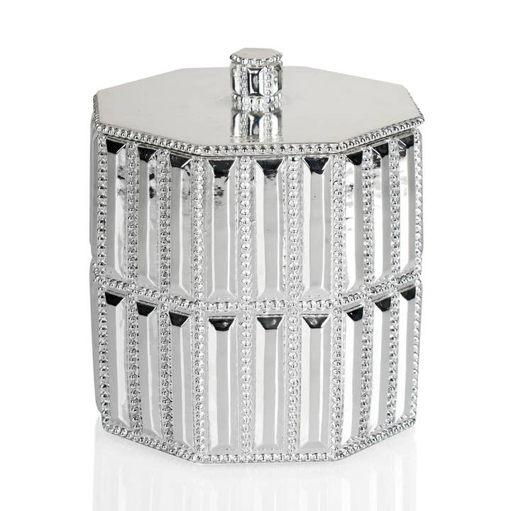 Glitz Chrome Resin Cotton Jar for wholesale by nu steel