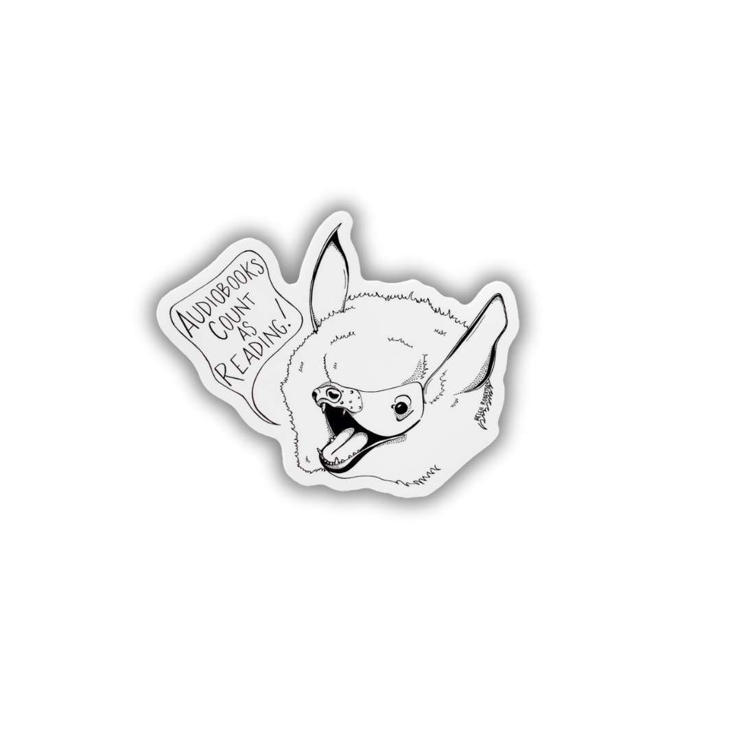 Seven Herons Studio - Wholesale Sticker - Audiobook Bat Sticker1