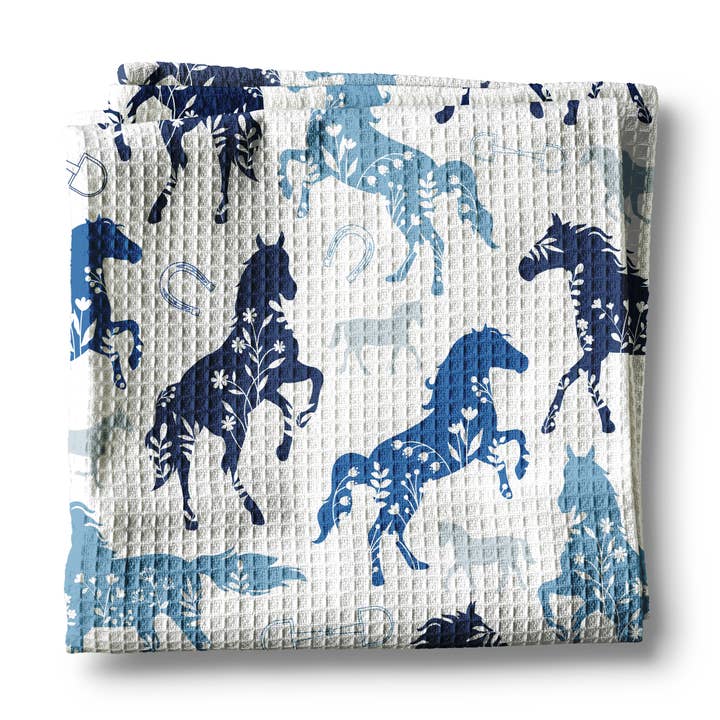 Torchon de cuisine Horse Pony Equestrian Tack Waffle Gifts Farm pour la vente par Canary Road