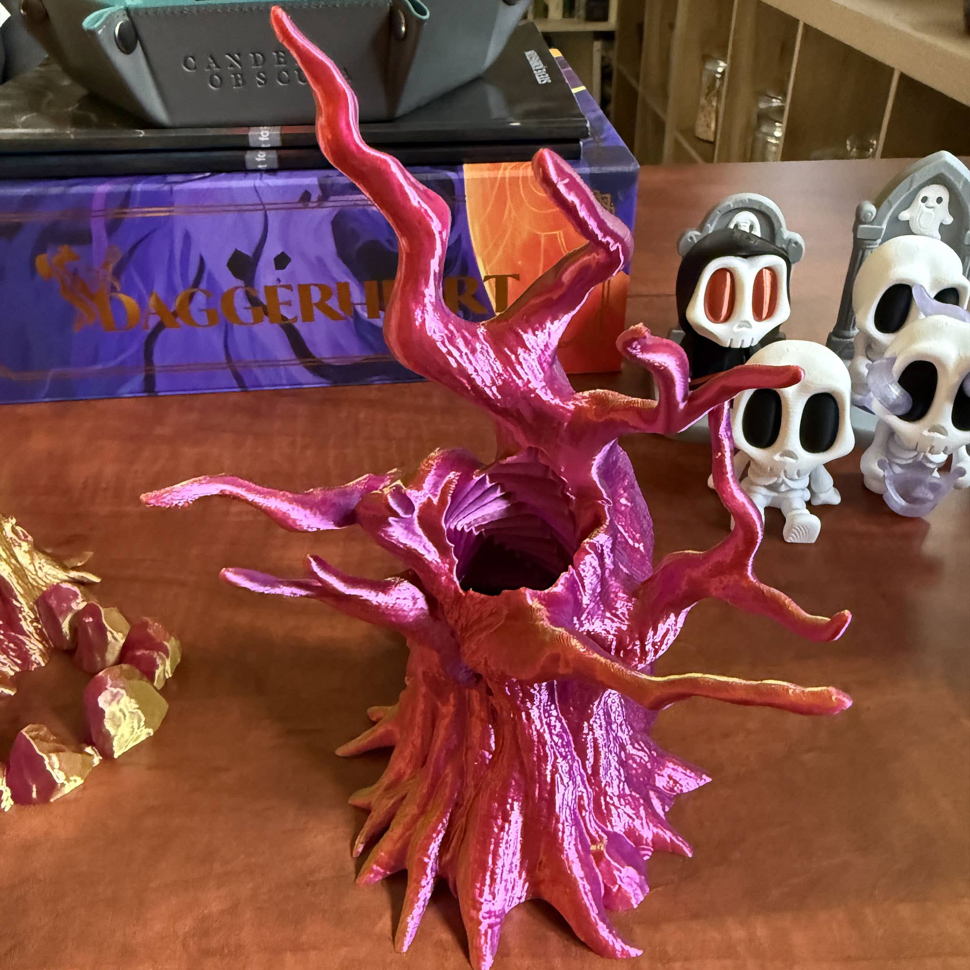 American Carver LLC - Wholesale Dice - Haunted Hallow Tree Dice Tower | TTRPG, D&D, Pathfinder, CoC3