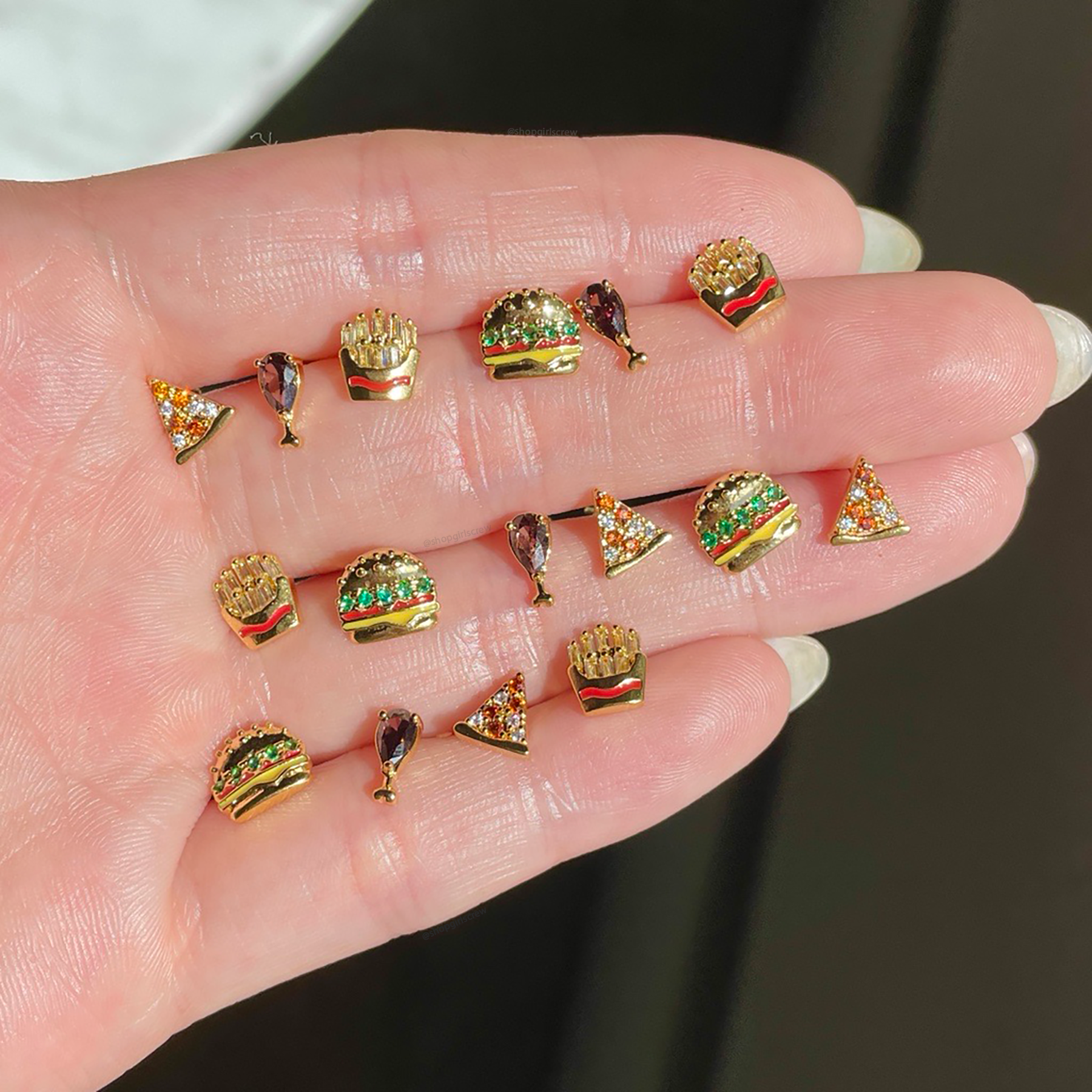 Girls Crew - Wholesale Jewelry Set - Lunch Is On Us Stud Set12