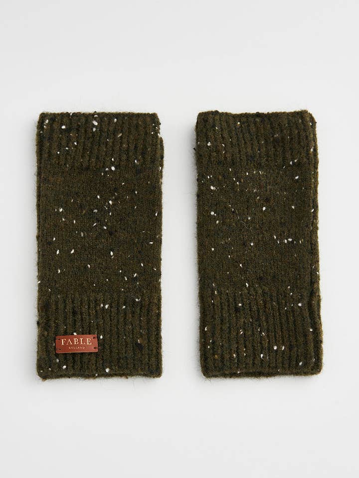 Fingerless Gloves in Woodland Green for wholesale by Fable England