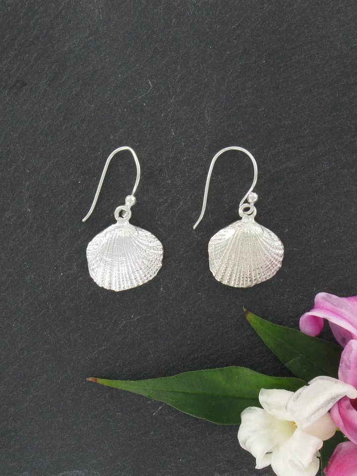 Sterling Silver Sea Shell Earrings for wholesale by Siren Silver Ltd