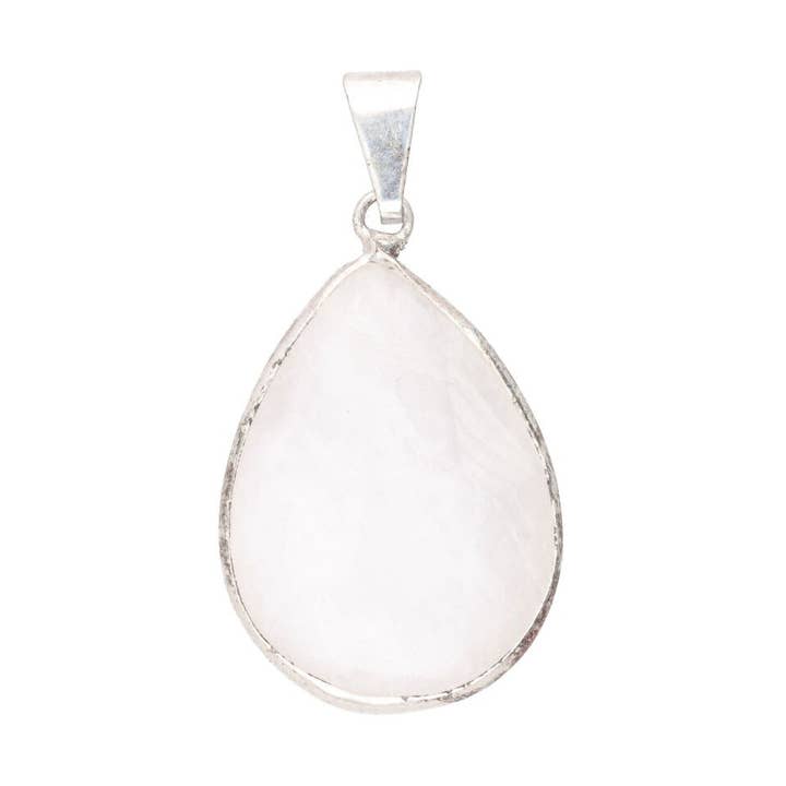Drop-shaped pendant in milky quartz -BP- for wholesale by Vives de la Cortada S.L