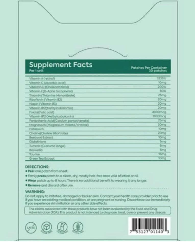 Beauty Stash - Wholesale Acne/Hydrocolloid Patch - Patch Stash HANGOVER HERO After-Party Recovery Patches – 30 Count, 3” x 3”, Transdermal Recovery Support1