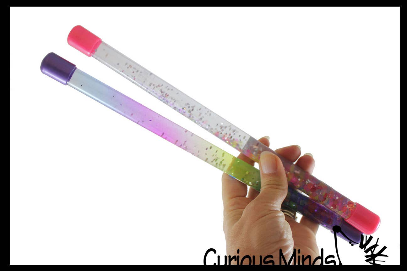 Curious Minds Toys - Wholesale Fidget Toy - Kids - 1 Glitter Baton - Twirling Wand for Dance, Parties, Liquid M6