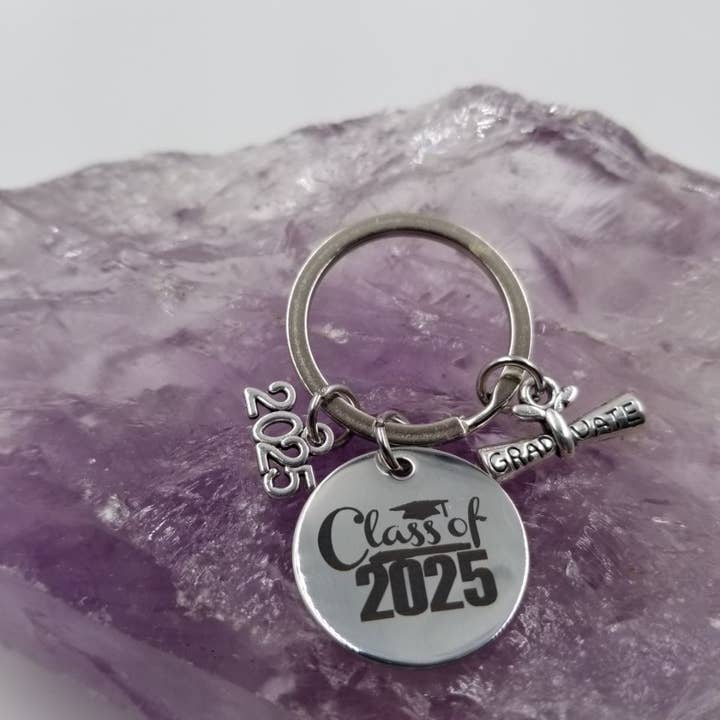 Klasse af 2025 Nøglering i Rustfrit Stål - Dimission for engroshandel hos magnolia jewelry