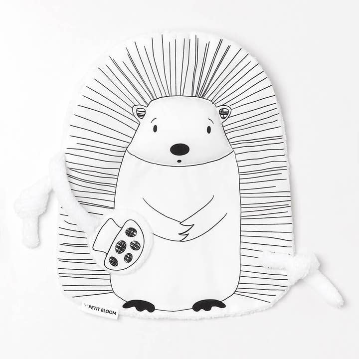 Harry the hedgehog black and white stuffed toy for wholesale by PETIT BLOOM