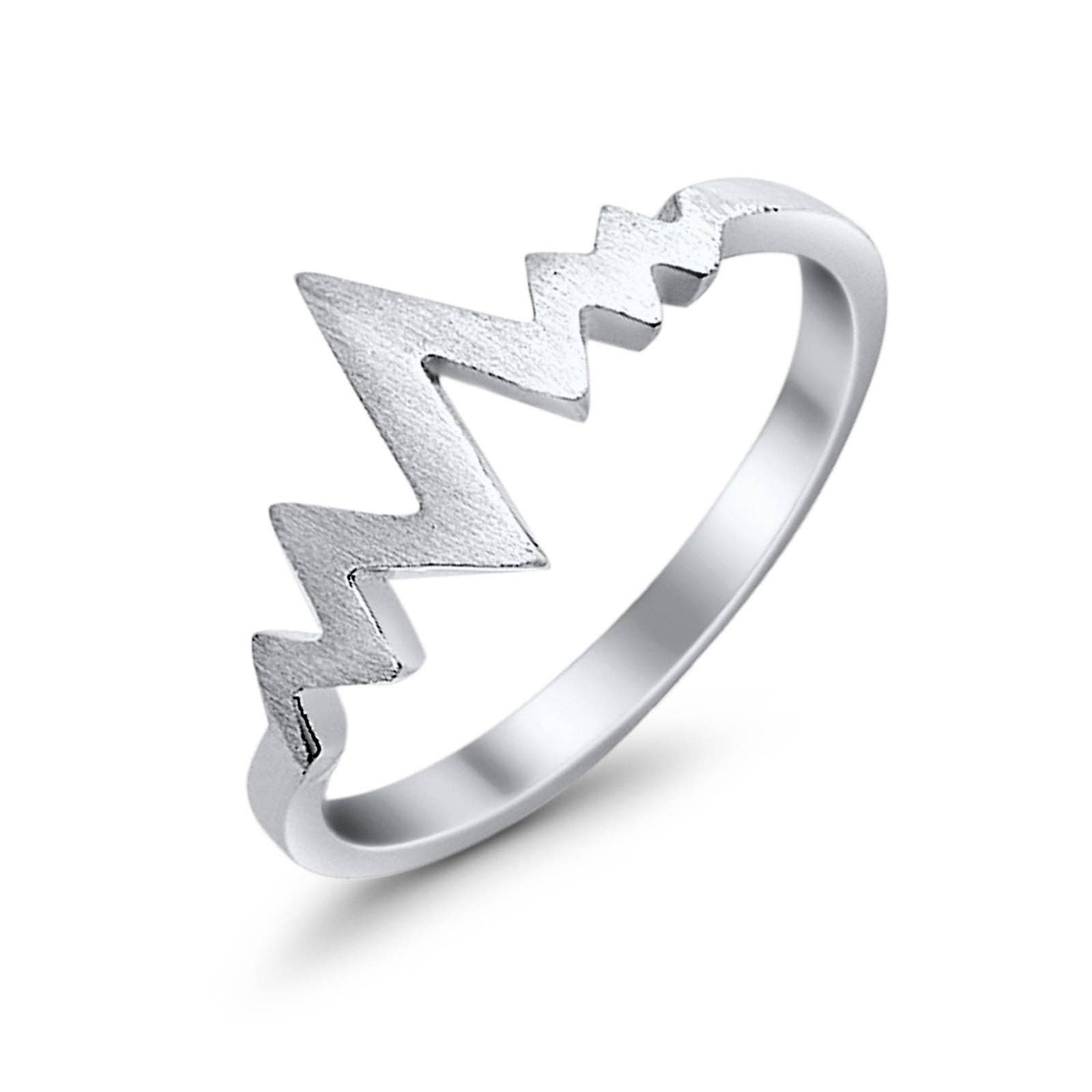 Sterling Silver Petite Dainty HeartBeat Lifeline Band Ring for wholesale on Faire2