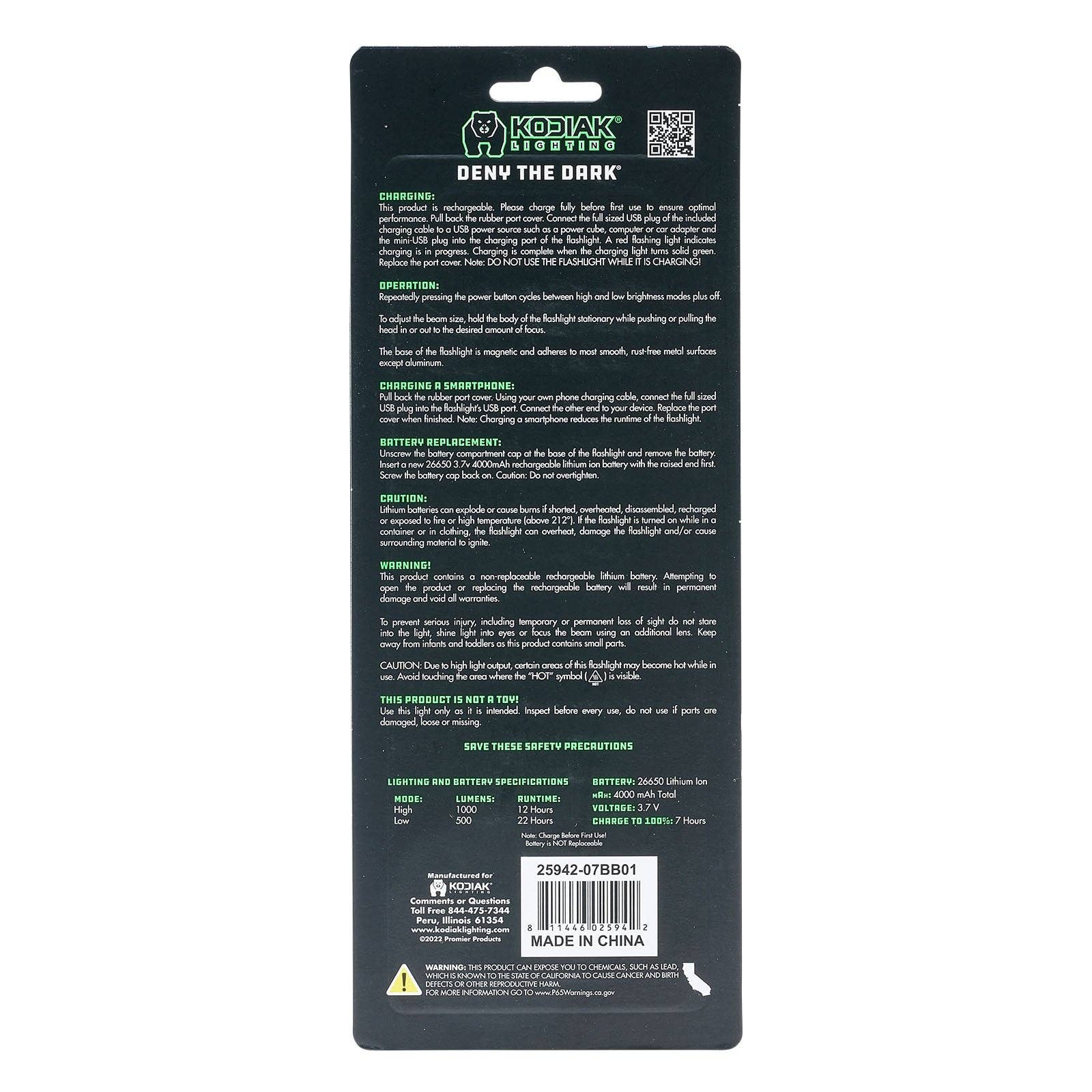 LitezAll - Wholesale Flashlight - Kodiak® Nearly 1 Mile Beam Tactical Flashlight30