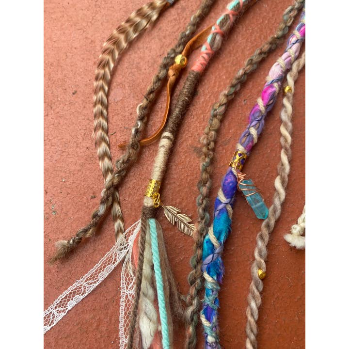 Sea Gypsy Designs - Wholesale Hair Accessories Set - Women's - Bohemian Babe SEA-Gypsy Dread Silks, threads, leather